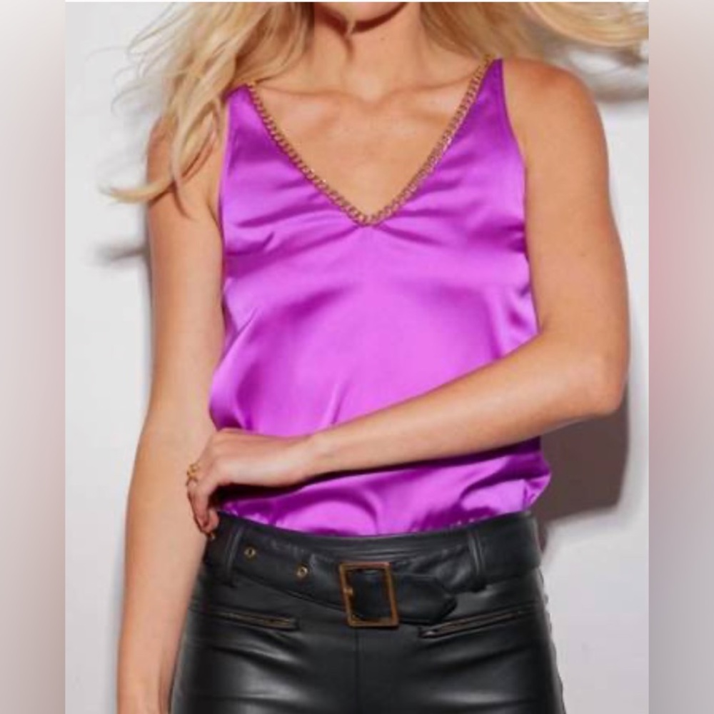 Generation Love Dallas Chain Tank in Violet - XL